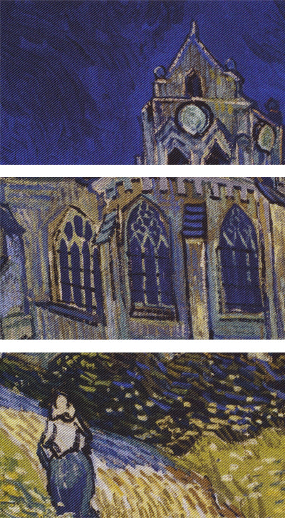 {[en]:Van Gogh The Church at Auvers 1890 Pocket Square