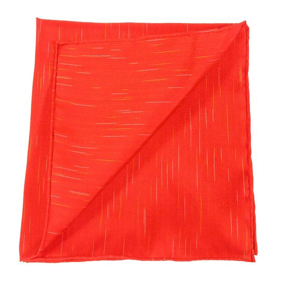 {[en]:Thai Saiphone Red/White/Yellow Silk Pocket Square