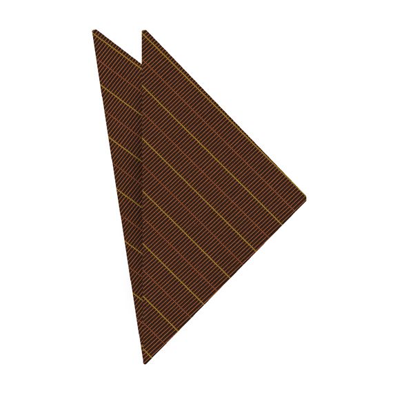 {[en]:Dark Chocolate / Chocolate & Yellow Atkinsons Striped Irish Poplin Pocket Square