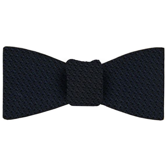 Midnight Blue Grenadine Grossa Silk Bow Tie #GGBT-8