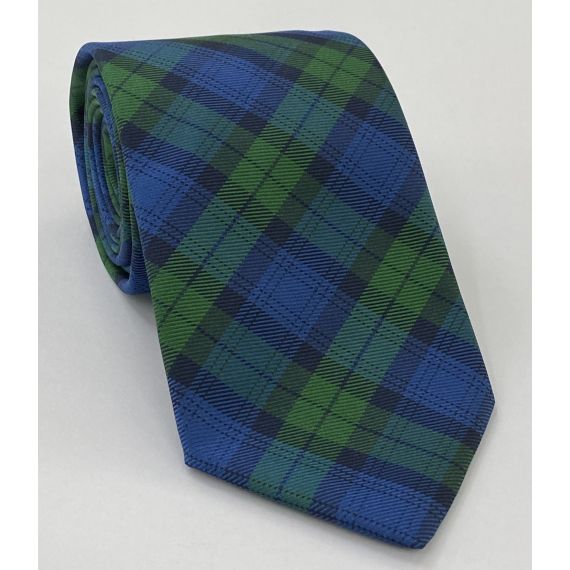 The Black Watch Tartan Silk Tie TAT-14 Blue, Black & Bottle Green