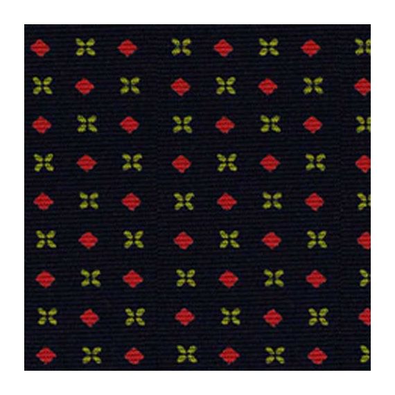 {[en]:Orange-Red & Yellow-Green on Midnight Blue Macclesfield Printed Silk Pocket Square