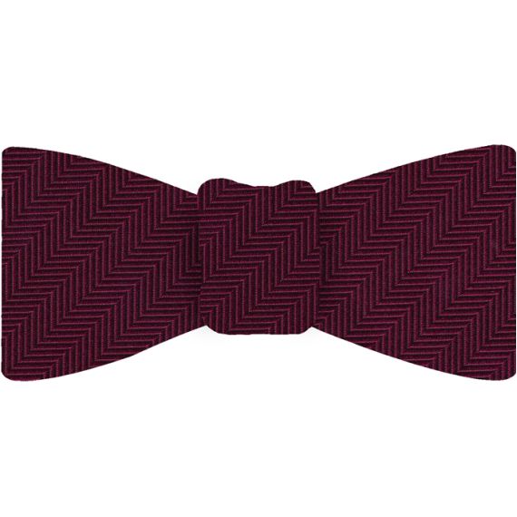 {[en]:Fuchsia Herringbone Silk Bow Tie