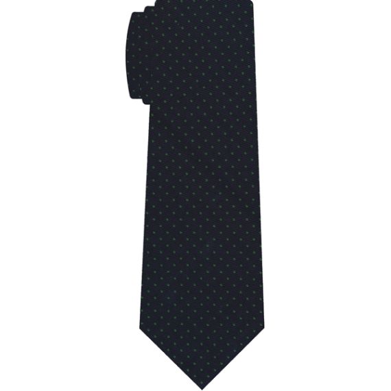 {[en]:Forest Green on Midnight Blue Macclesfield Print Silk Tie