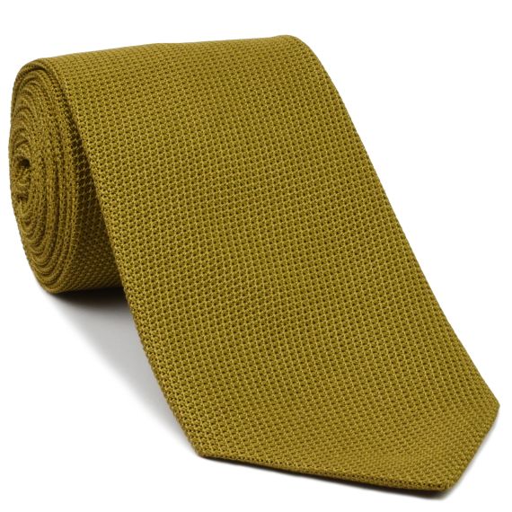 {[en]:Dark Gold Grenadine Fina Silk Tie