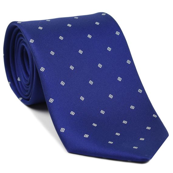 {[en]:Off-White on Dark Purple Macclesfield Print Pattern Silk Tie