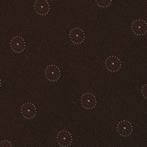 {[en]:Dark Brown with White & Violet Dots English Dot Silk Pocket Square