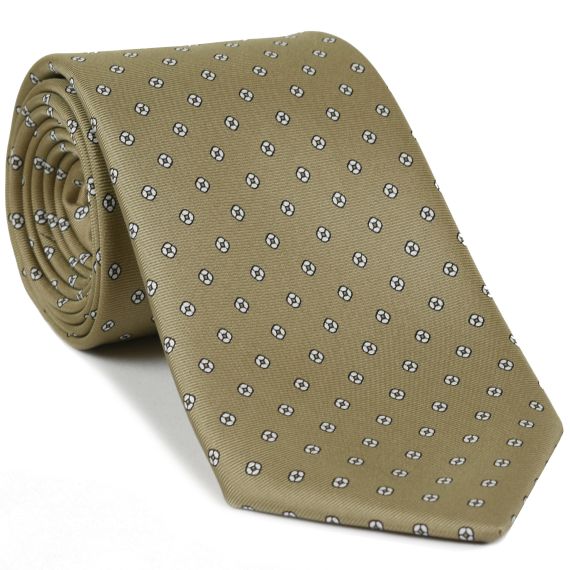 Black & White on Sand Macclesfield Print Pattern Silk Tie #MCT-485