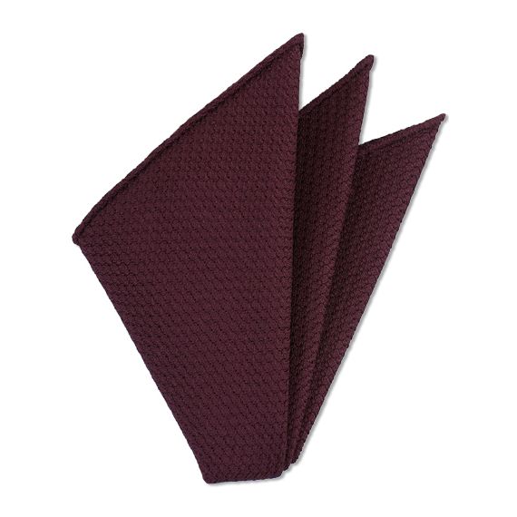 Burgundy Prometeo Grenadine Silk Pocket Square # 3