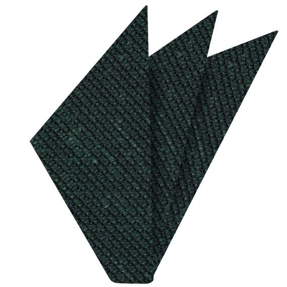 {[en]:Forest Green Shantung Grenadine Grossa Silk Pocket Square