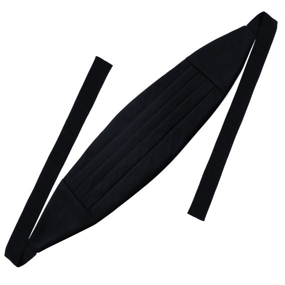 {[en]:Classic Cummerbund with Midnight Blue Faille Solid Silk Ribbon