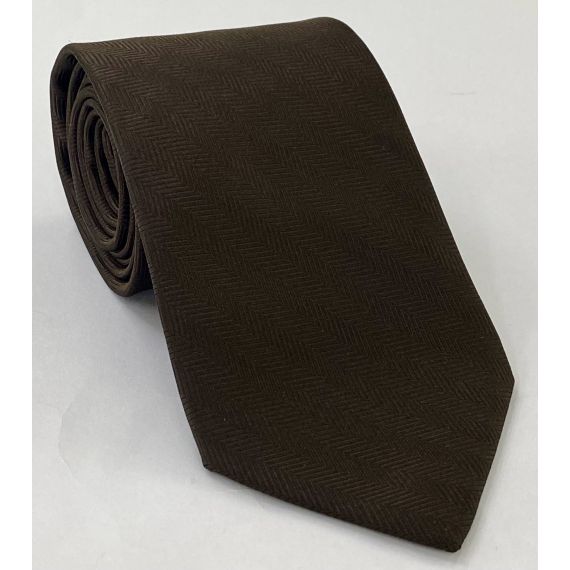 Bitter Chocolate Herringbone Silk Tie HBT-4