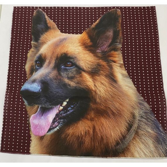 Long Hair German Shepherd Pocket Square on pin dots 2C