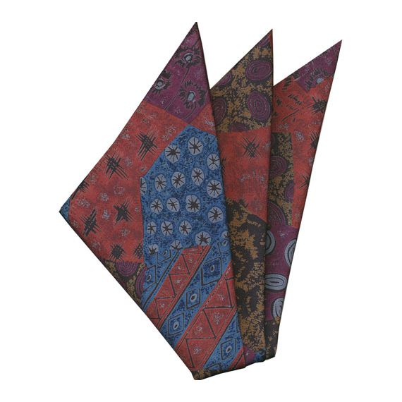 {[en]:Thai Printed Silk Pocket Square