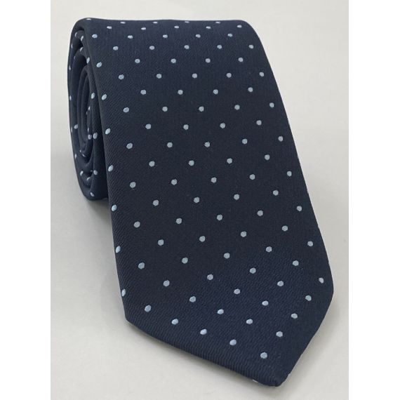 Sky Blue Dots on Dark Navy Pin-Dot Silk Tie #EPDT-2