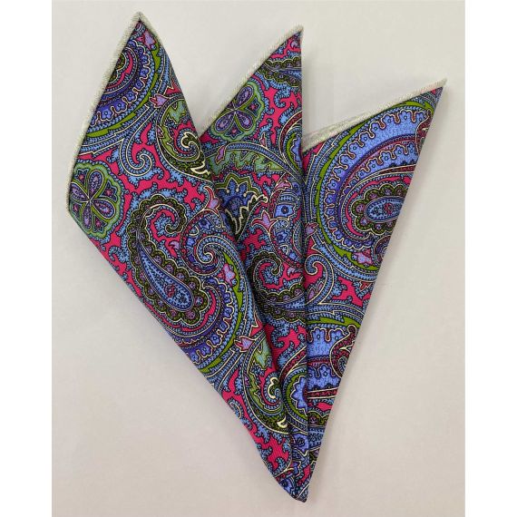 Macclesfield Printed Silk Pocket Square MCP-702