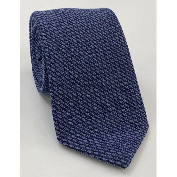 Light Lavender & Midnight Blue Cashmere/Silk Grenadine Grossa Silk Tie SCGGT-11