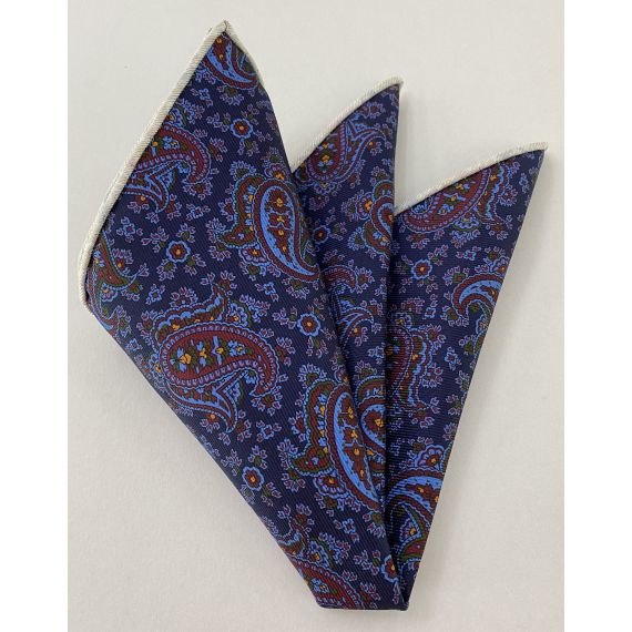 Macclesfield Madder Printed Silk Pocket Square MMPP-123