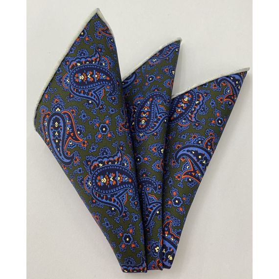 Macclesfield Madder Printed Silk Pocket Square MMPP-126