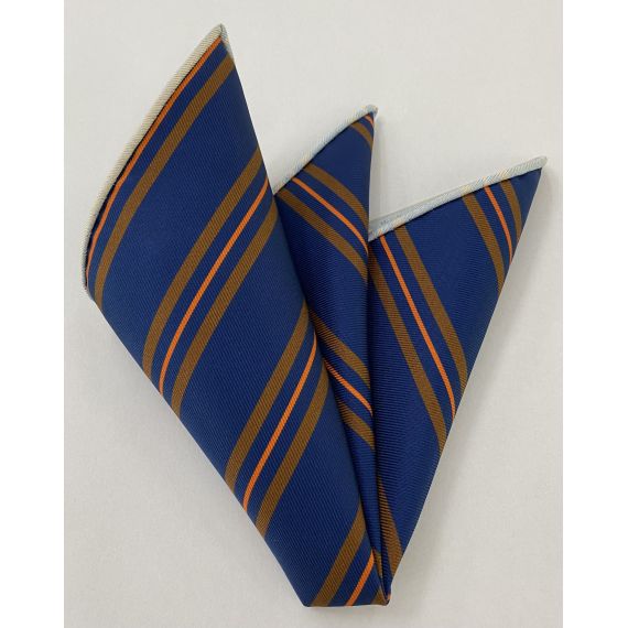 Modern Madder Print Stripe Silk Pocket Square MMSP-20