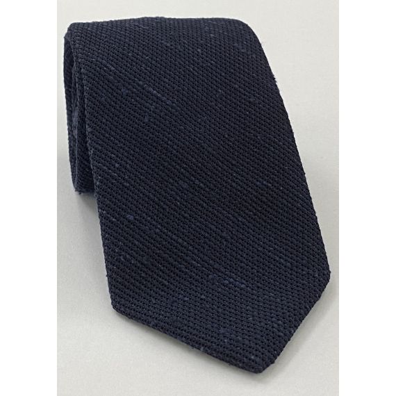 Midnight Blue Shantung Grenadine Fina Silk Tie SHFT-1