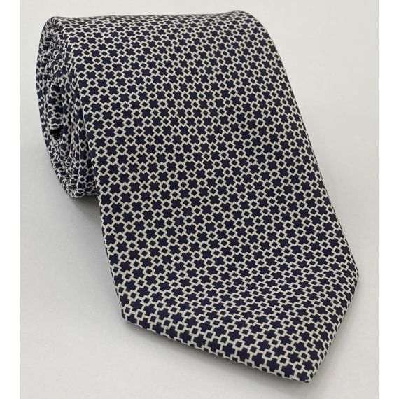 White on Midnight Blue Silk Pocket Square MCP-315 Last one