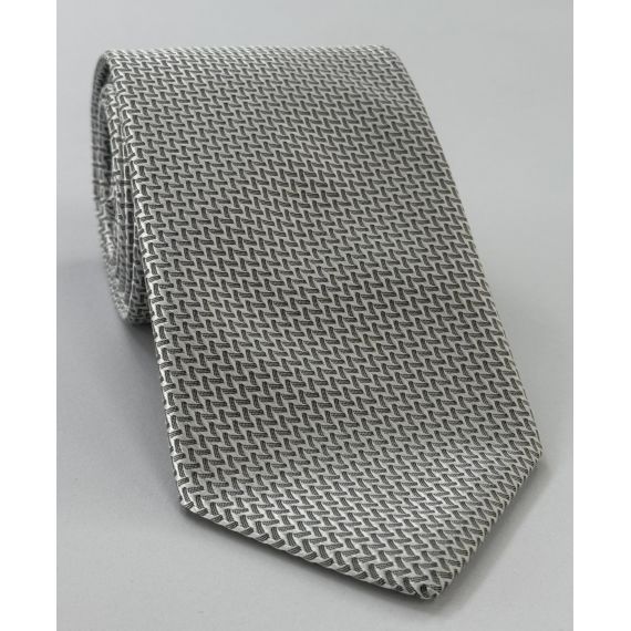 Silver & Black Formal/Wedding Silk Tie WDT-16