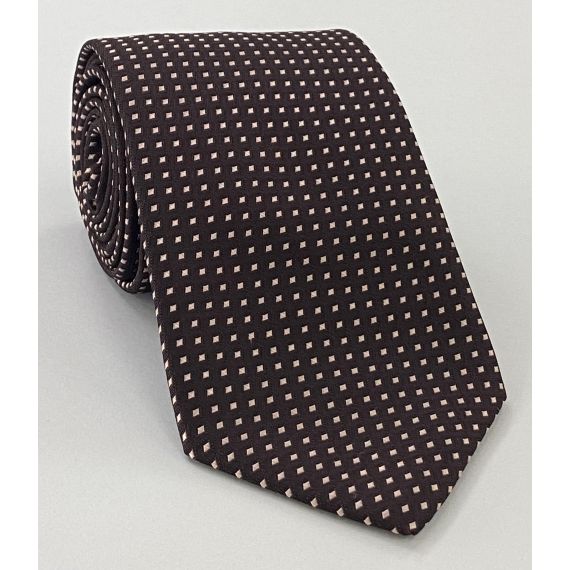 Light Brown on Bitter Chocolate Pattern Silk Tie EPT-15