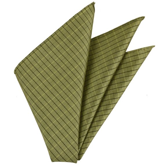 {[en]:Plaid Thai Silk Pocket Square