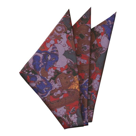 {[en]:Printed Silk Pocket Square