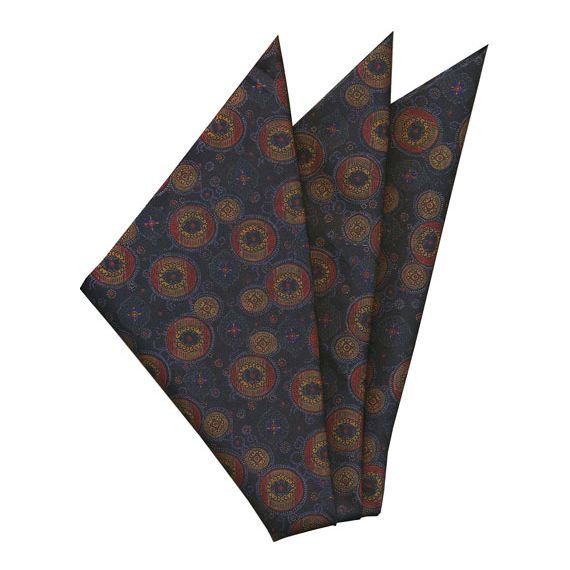 {[en]:Thai Printed Silk Pocket Square