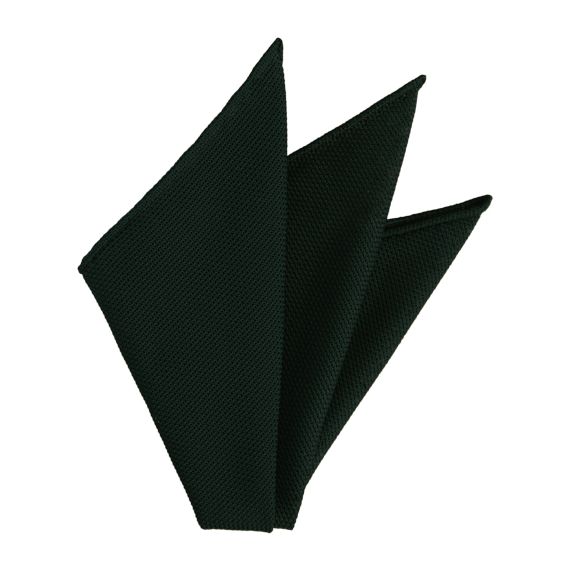 {[en]:Forest Green Grenadine Fina Silk Pocket Square