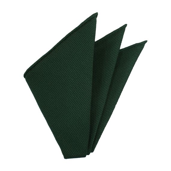 {[en]:Forest Green Piccola Grenadine Silk Pocket Squares