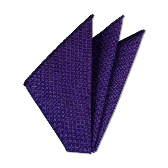 {[en]:Purple Brocade Cotton Pocket Square